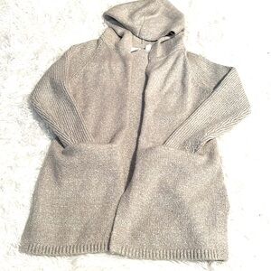NWOT Gap Kids  Silver Open front hood sweater